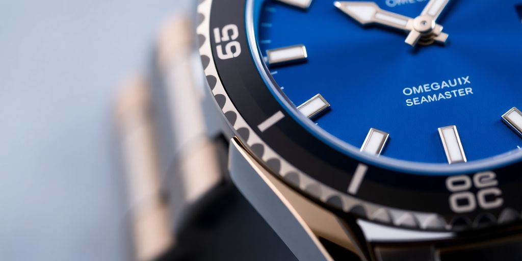 Close up of the Omega Seamaster