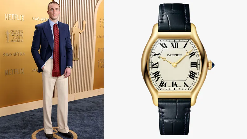 Drew Starkey Wears Cartier Tortue at SAG Awards Drew Starkey Wears Cartier Tortue at SAG Awards
