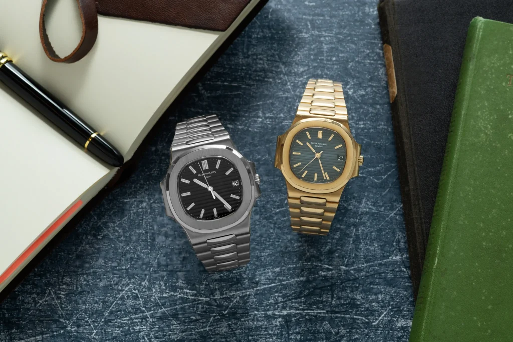 Audemars Piguet and Patek Philippe luxury watches side by side.